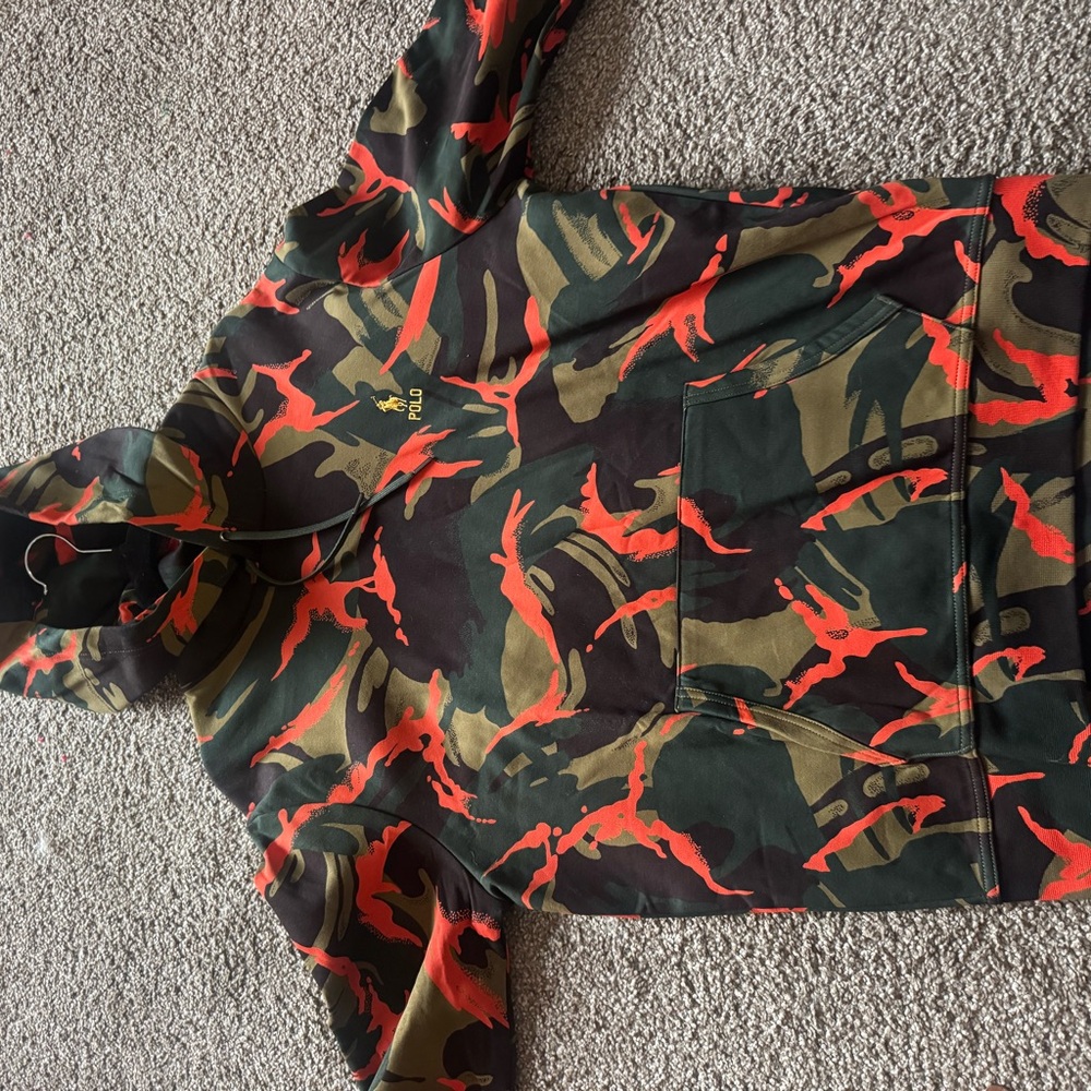 Ralph Lauren Camouflage Hoodie with Red Highlights